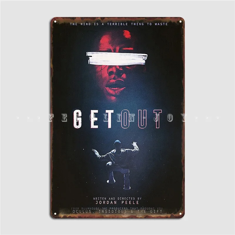 

Get Out Movie Poster Metal Plaque Wall Cave Club Bar Funny Plaques Tin Sign Poster