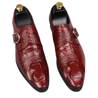 mens derby shoes business loafers gentleman fashion dress shoe faux crocodile pattern leather big size 38 48