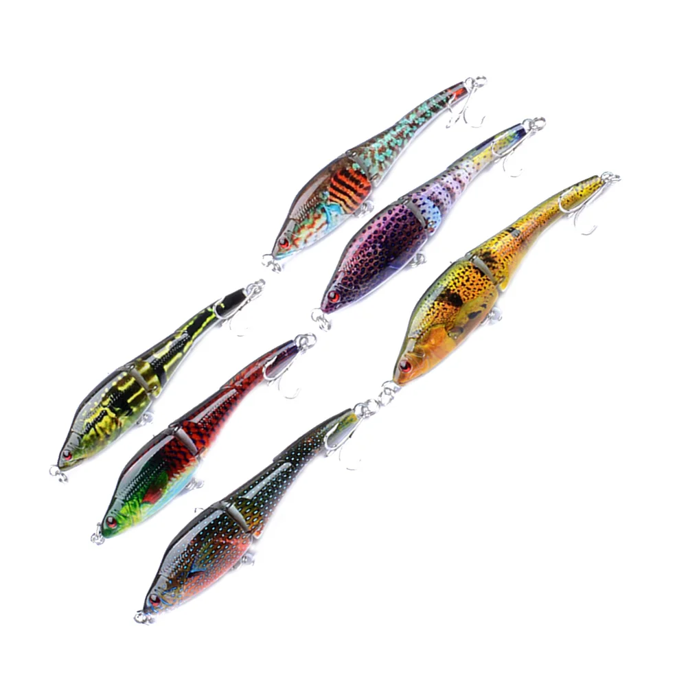 

6 Pcs Lifelike Plastic Fishing Lures Bass Colorful Crankbait Kit Saltwater freshwater Fishing Fishing Tackle Hooks