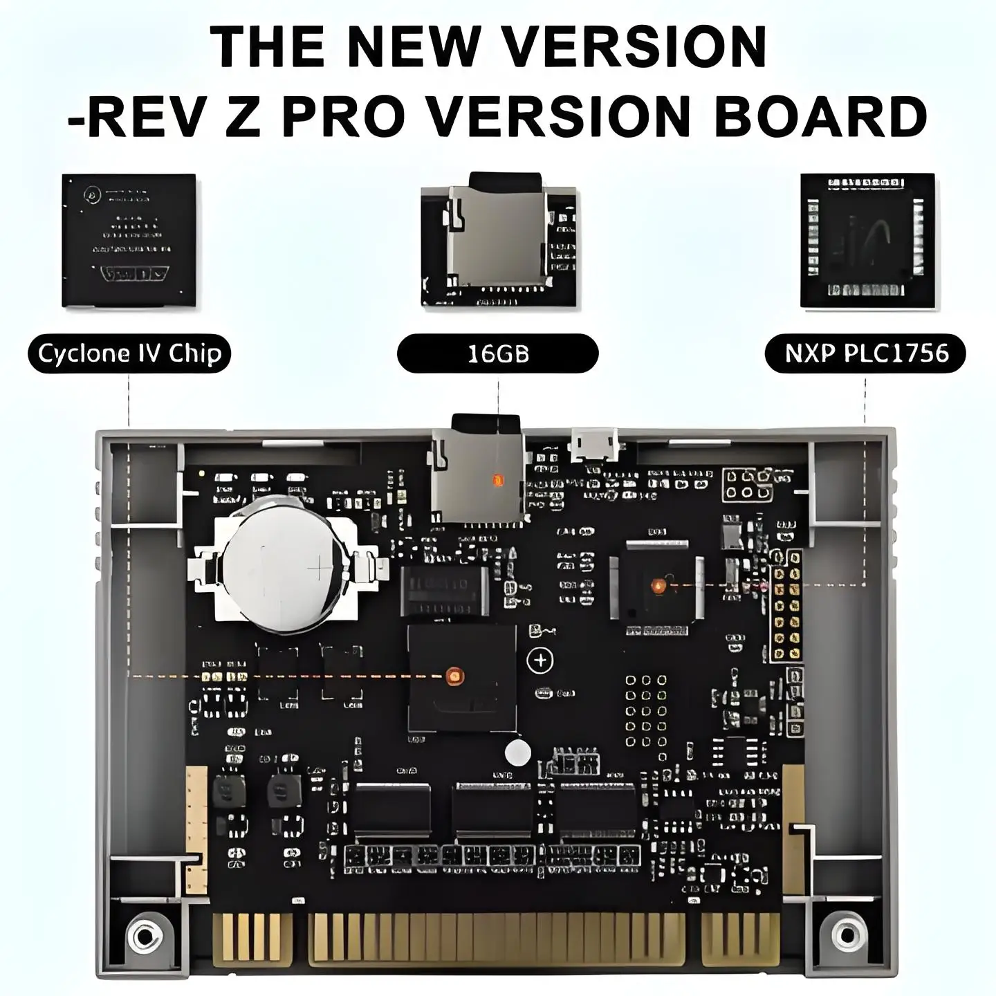 Фото Премиум-картридж Retro FXPAK Rev Z 16bit с 1200 играми и чипом Cyclone, в комплекте с картой Micro SD на 16 ГБ для консоли SNES №3
