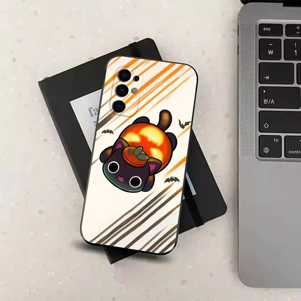 Фото Милый чехол для телефона с котиком C-Aphmau M-MeeMeows, мягкий черный чехол для Samsung S24, S30, S21, S23, S22, S20, Ultra, S25, Plus. №4