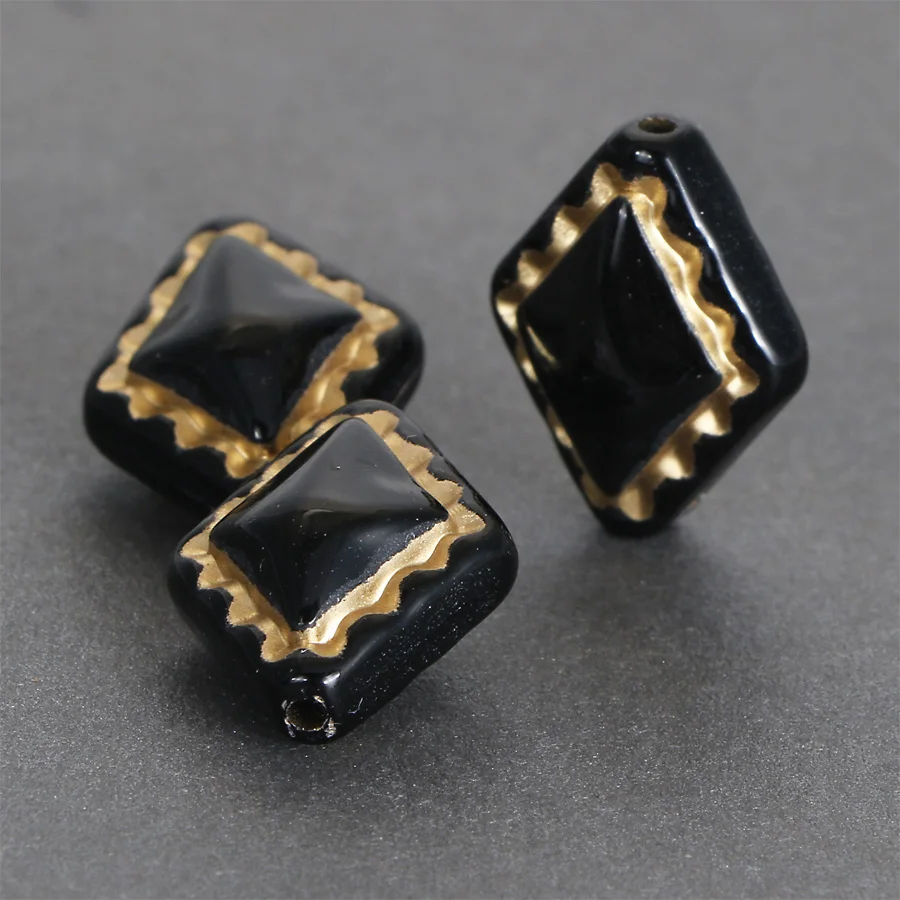 Винтажные этнические Ромбы, акриловые дизайнерские разделители в античном стиле, 30 шт., 14 х18 мм, бусины для изготовления ювелирных изделий своими руками, браслетов