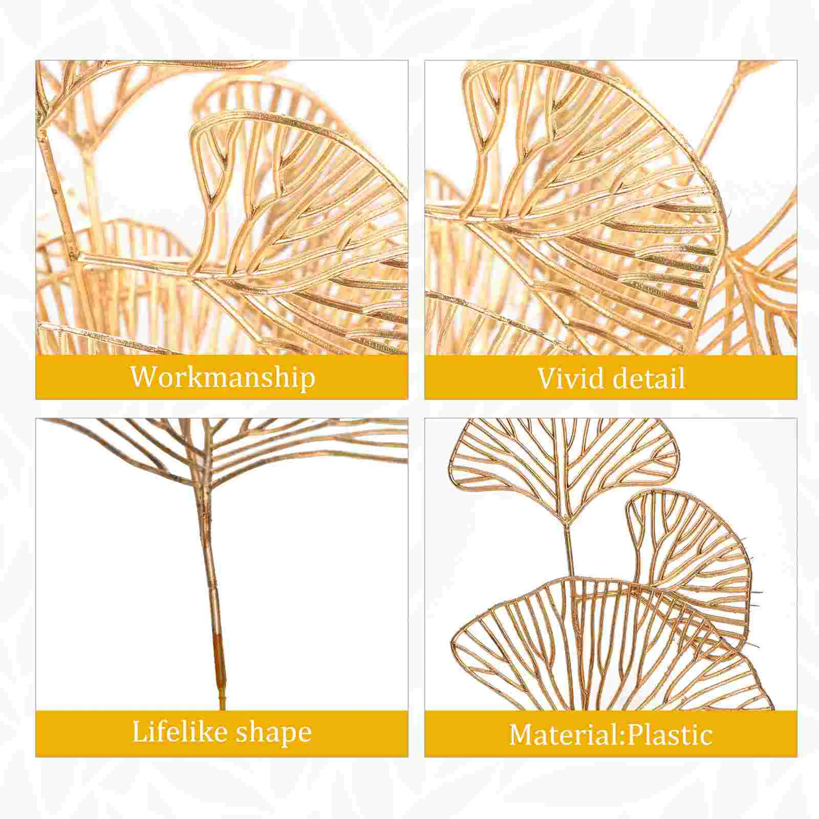 Декор для растений искусственный абрикосовый лист имитация золотых лопастей