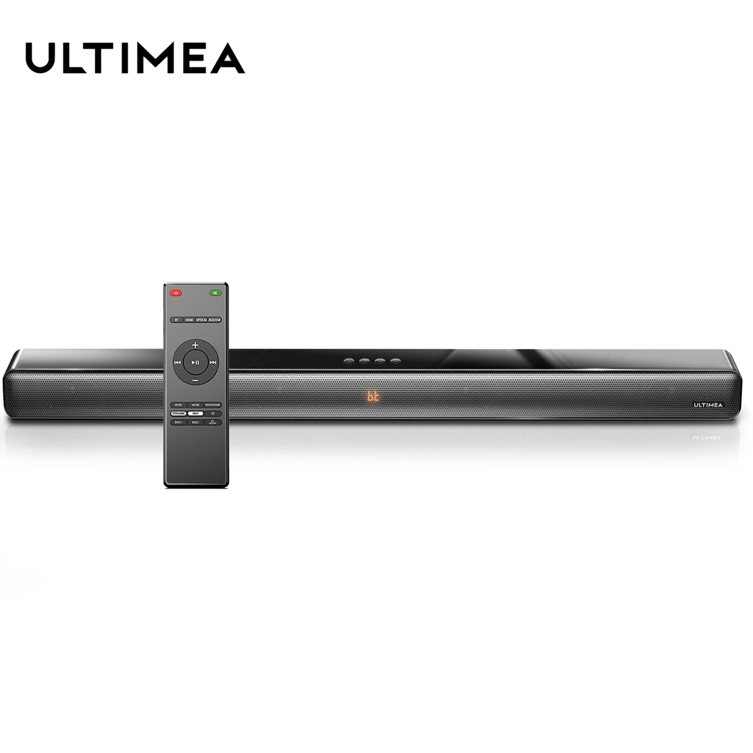 

ULTIMEA 100W TV Sound Bar Wired&Wireless Bluetooth Home 9 EQs/Deep Bass/CEC Remote/3D Surround SoundBar PC Theater TV Speaker