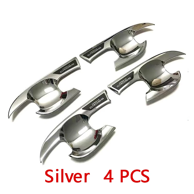 

Для Toyota Corolla Cross XG10 Hybrid 2021-2023 чехлы на дверные ручки, отделка из углеродного волокна, хромированная дверная чаша, автомобильные аксессуары