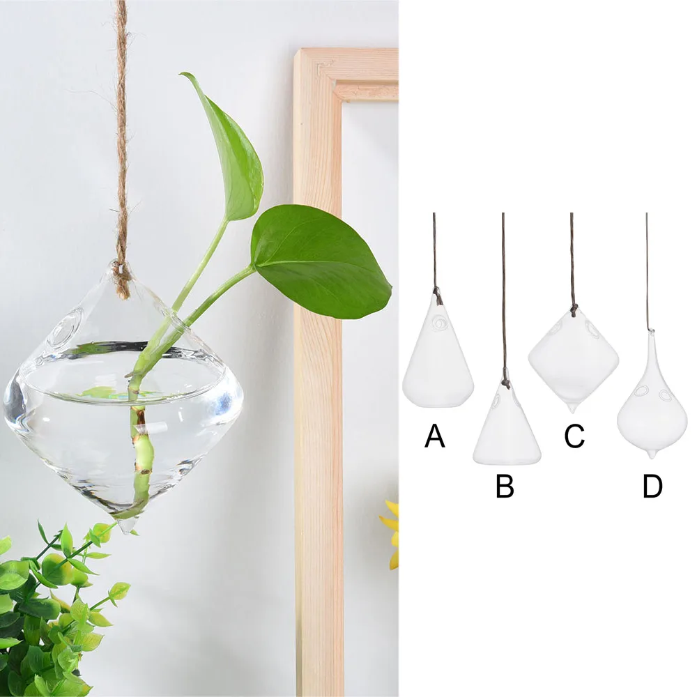 

Home Planters Clear Glass Flower Plant Stand Hanging Vase Ball Terrarium Container For Garden And Home Decor Transparent Vase