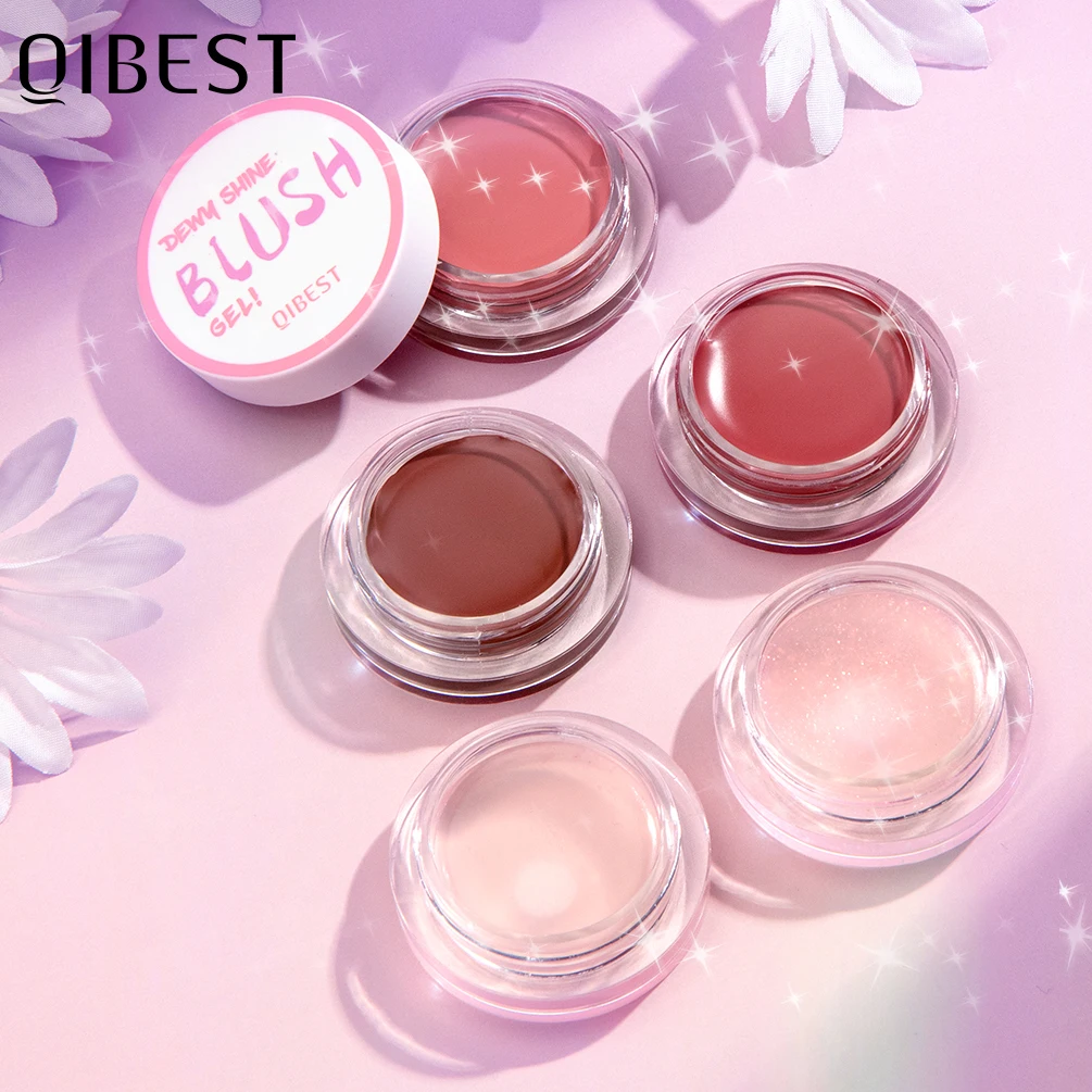 

QIBEST 2023 New Face Blush Palette Natural Cream Blusher Pigment Long Lasting Cheek Tint Cream Contouring For Face Blush Makeup