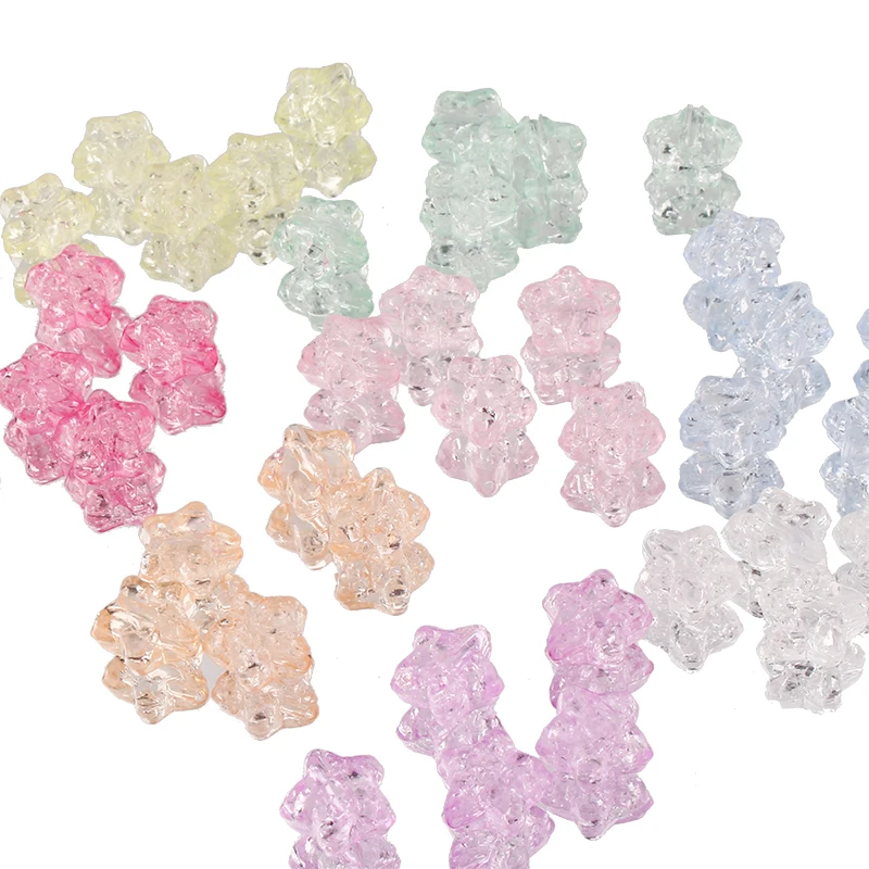 10 шт. цветные акриловые пятиконечные звезды трещины бусины Сделай Сам ювелирные