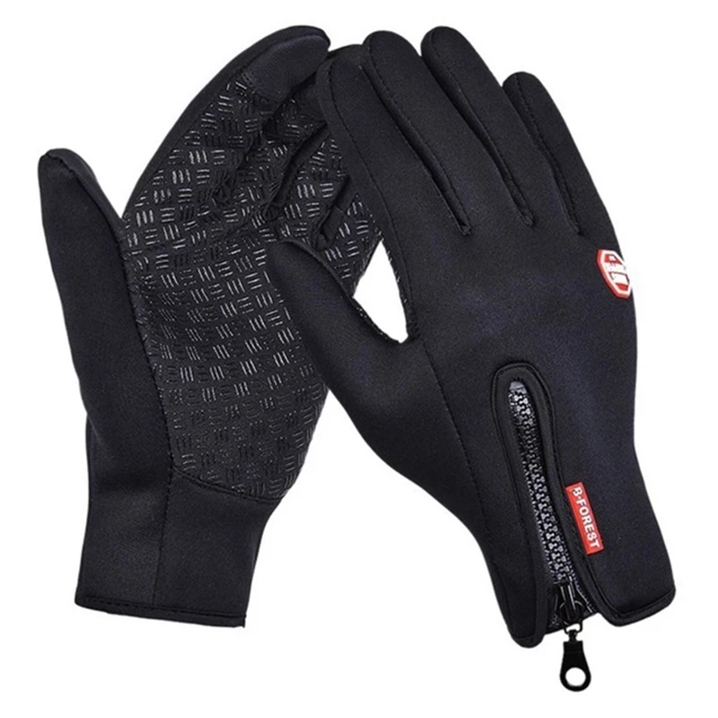 

Winter Motorcycle Riding Warm Gloves Non-Slip Zipper Fishing Gloves Ski Gloves for Motorcycles Electric Car Fishing Ski
