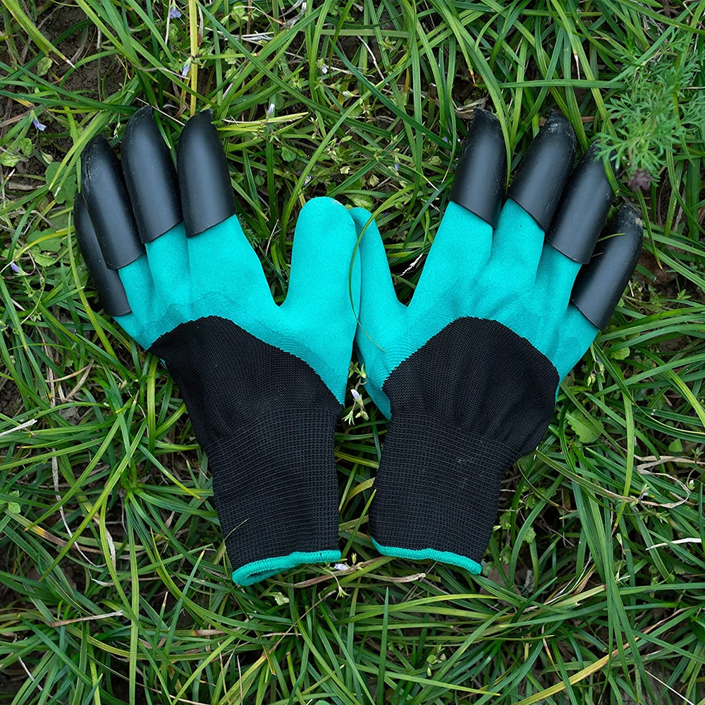 

Garden Gloves With Claws ABS Plastic Garden Rubber Gloves Gardening Digging Planting Durable Waterproof Work Glove Outdoor