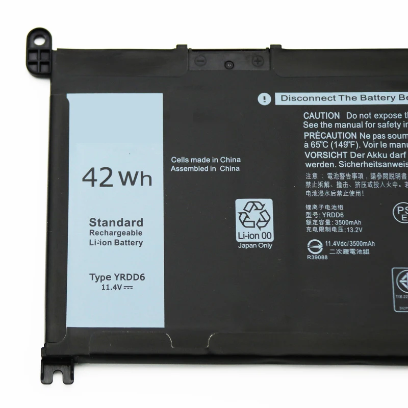 Оригинальный аккумулятор YRDD6 11 4 в 42 Вт-ч для Dell Latitude 5482 3490 Inspiron 5582 2 1 15 7570 Vostro 14 3491