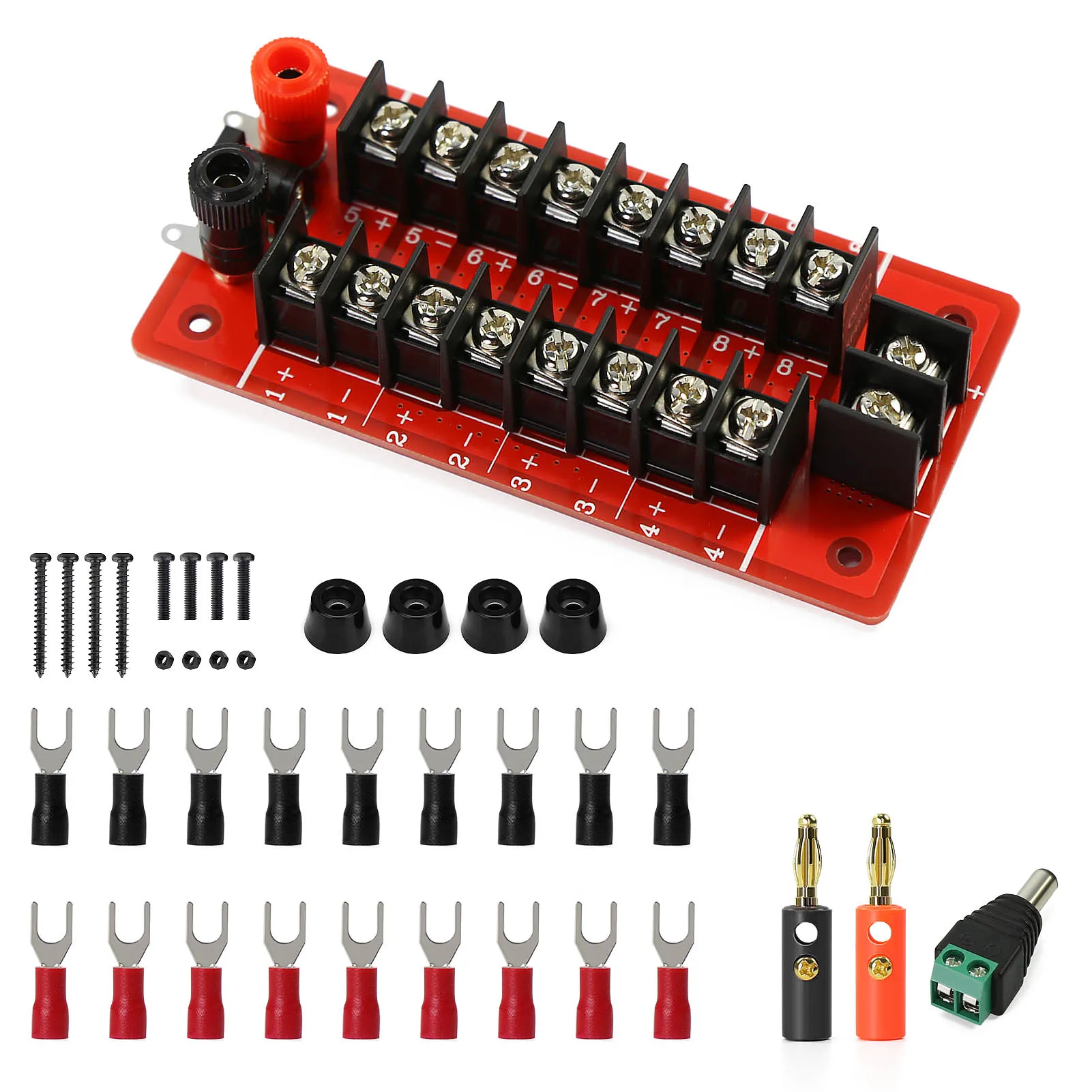 

PCB016 Distribution Module 20A Power Distributor 3 Inputs 8 Pairs Outputs AC DC Control Board