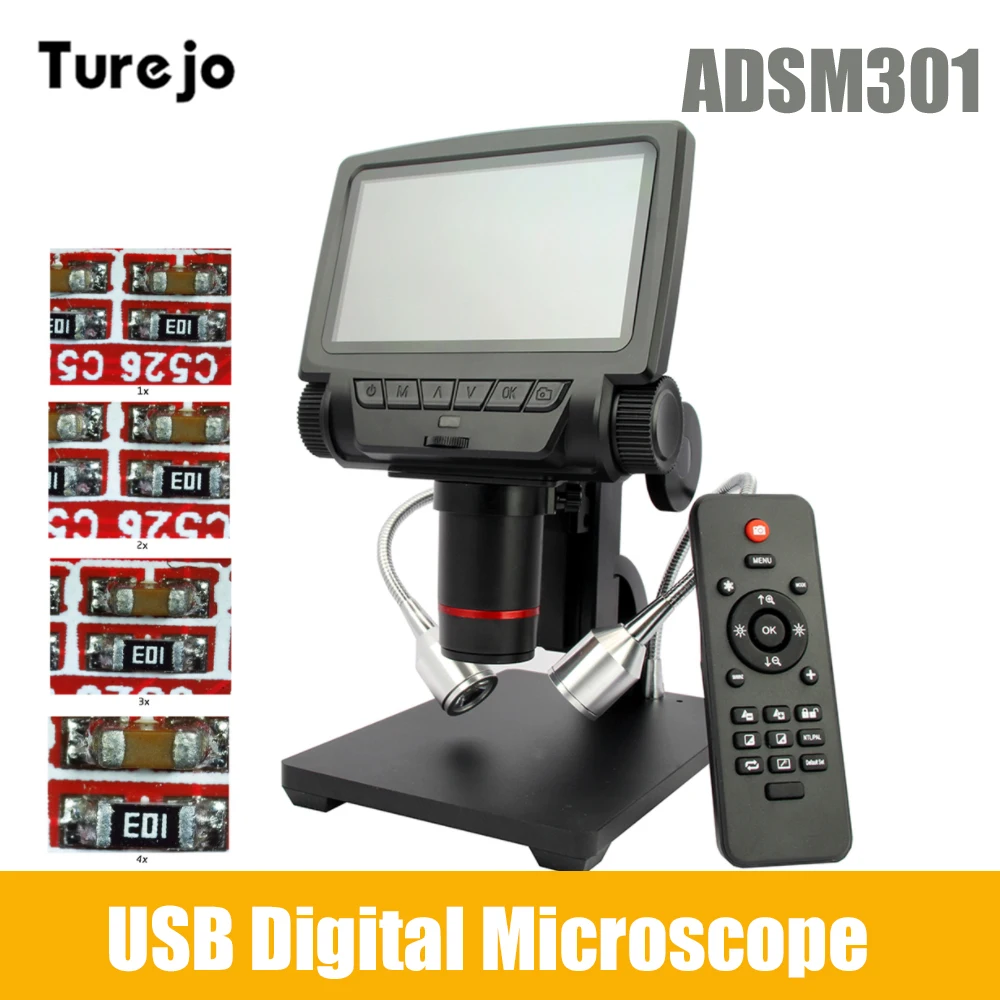 

ADSM301 Andonstar USB Digital Microscope 1080P HDMI/AV Long Object Distance Video Microscope For PCB Soldering Phone Repair