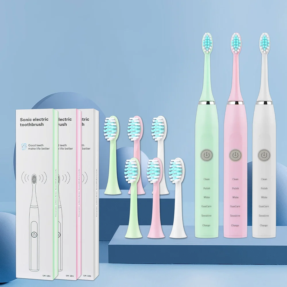 

USB Rechargeable Travel Sonic Tooth Brush Electric Toothbrush 5 Modes High Frequency Vibration Teeth Cleaning IPX7 Waterproof