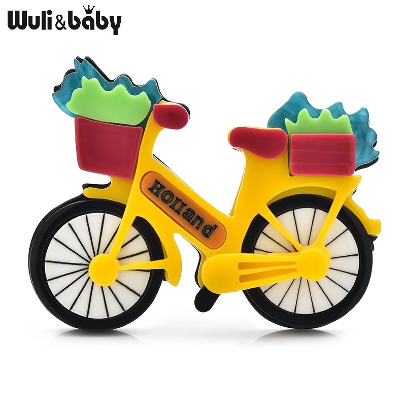 Wuli&ampbaby акриловые ретро велосипедные броши для женщин унисекс 2 цвета с цветами