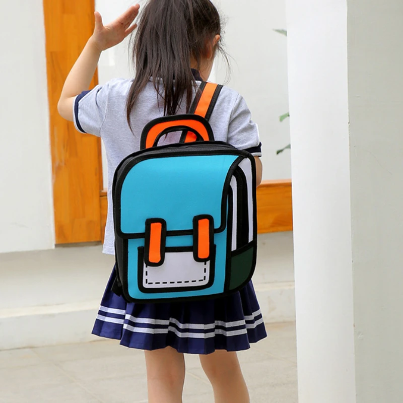 2022 New Children Cartoon Backpack Back To School DIY Schoolbag Outdoor Portable Backpack for Girl Boy Hot