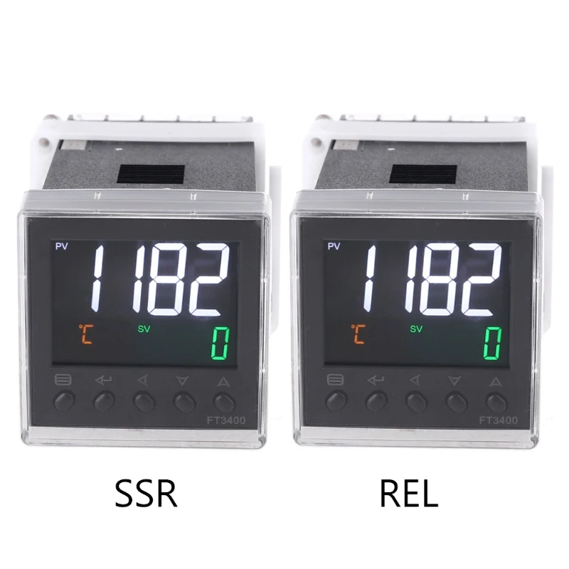 

AC 100-240V PID Thermostat SSR Relay Output K J Pt100 Din 48mm Temperature Controller Digital LCD Display Waterproof