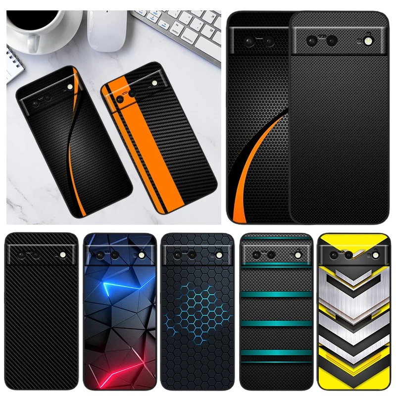 

Car Carbon fibre Shockproof Cover for Google Pixel 7 6 Pro 6A 5A 5 4 4A XL 5G Black Phone Case Shell Soft Coque Capa