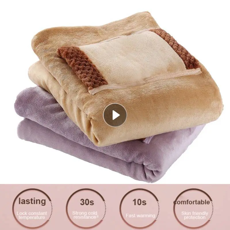 

Электрическое одеяло s 5V, мягкая быстрая кровать-грелка, зимнее теплое одеяло с подогревом, моющийся термостат, зарядка через USB, с карманом