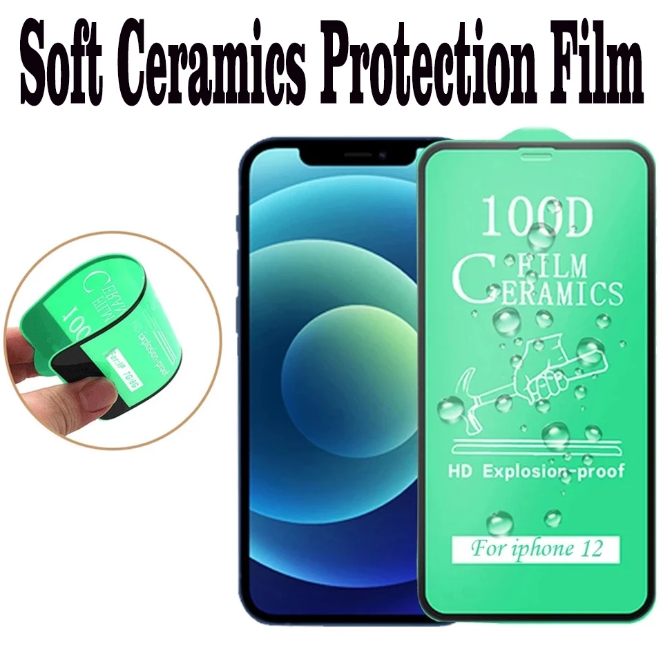 

100D Forsted Matte Ceramic Glass Film For iPhone 11 12 13 14 Pro Max 13 Mini XS XR 6S 6 7 8 Plus SE 2020 2022 Screen Protectors