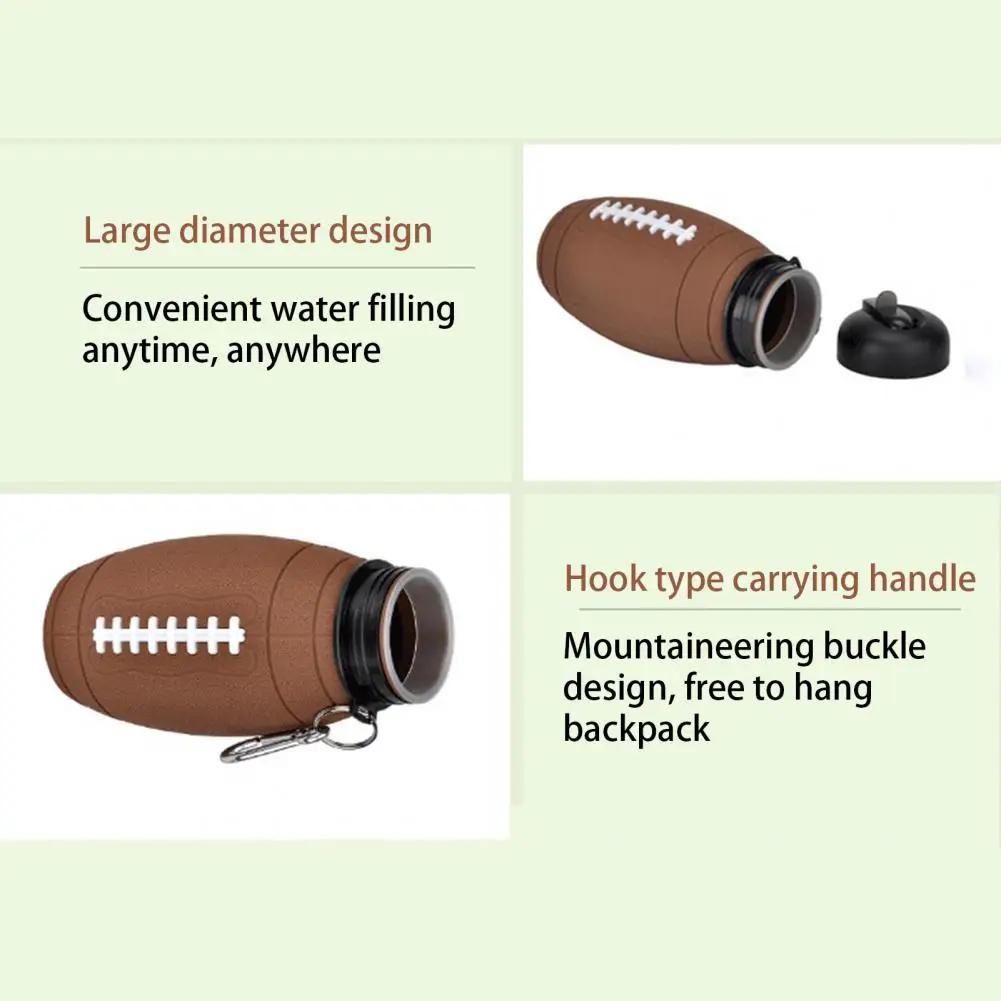 

Eco-friendly Drinking Bottle Rugby Ball Shape Collapsible Cup Leak-proof Large Caliber Sport Drinking Bottle Drinking Storage