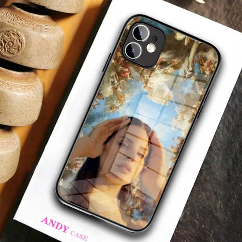 Lana Del Rey Singer Phone Case Glass for IPhone 11 12 13 14 Pro XR XS MAX 8 X 7 14 Plus SE 13 Pro Design Iphone Covers images - 6