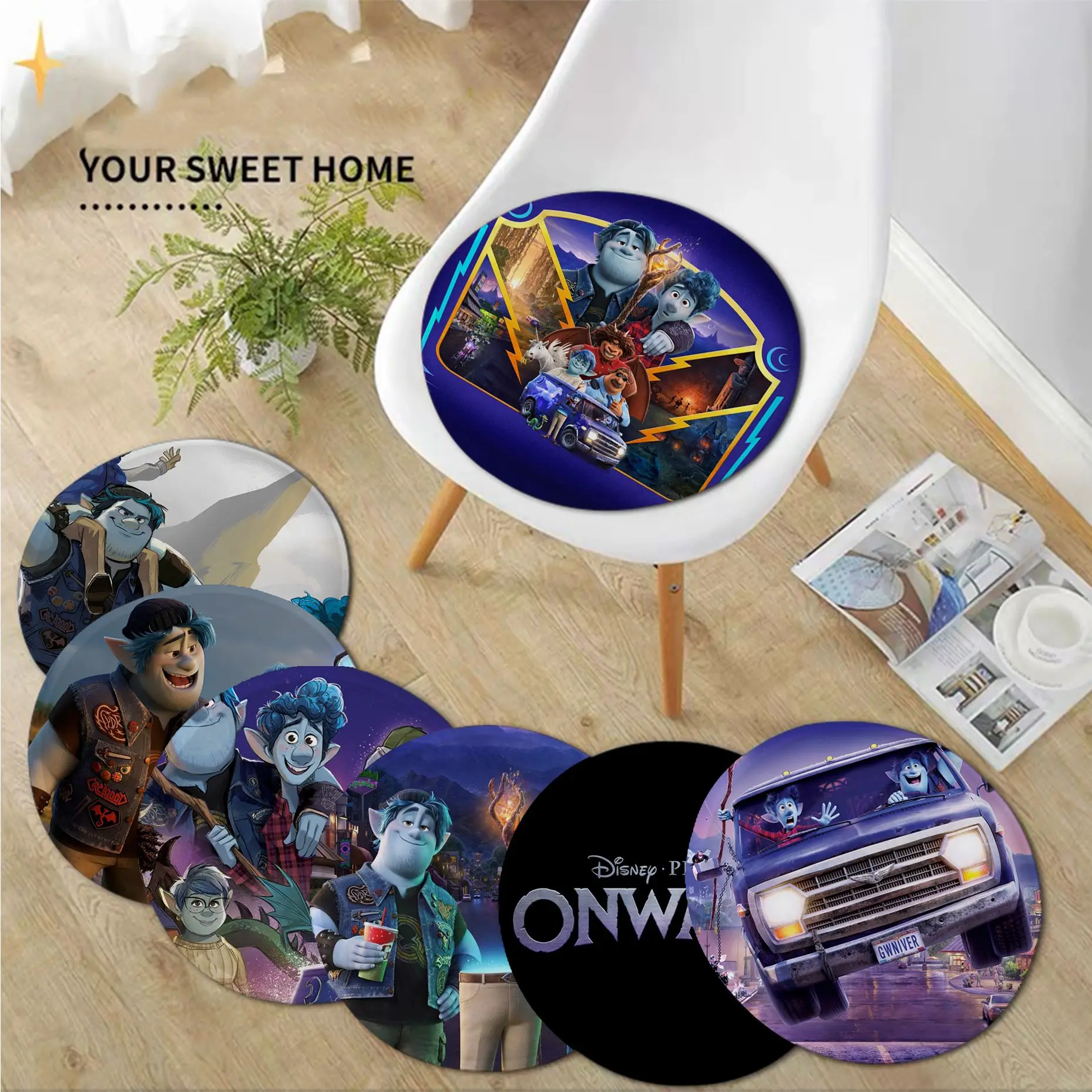 

Disney Onward Anime Round Meditation Cushion Stool Pad Dining Chair Tatami Seat Cushion Anti-Slip Buttocks Pad