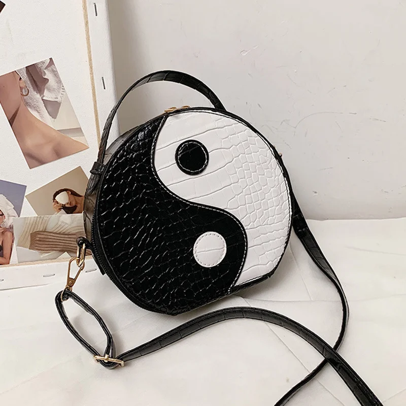 

New Arrival Shoulder Bag for Women Fashion Circular Shaped Crossbody Messenger Handbags Small PU Leather Bag Phone Purse
