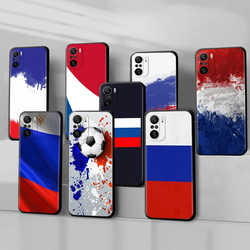 

Flag Of Russia Case for Xiaomi Redmi 9S 9 8 10 11 Pro K40 9C 9A 8T 7 9T 7A 8A Black Soft Silicone Phone Cover Shell
