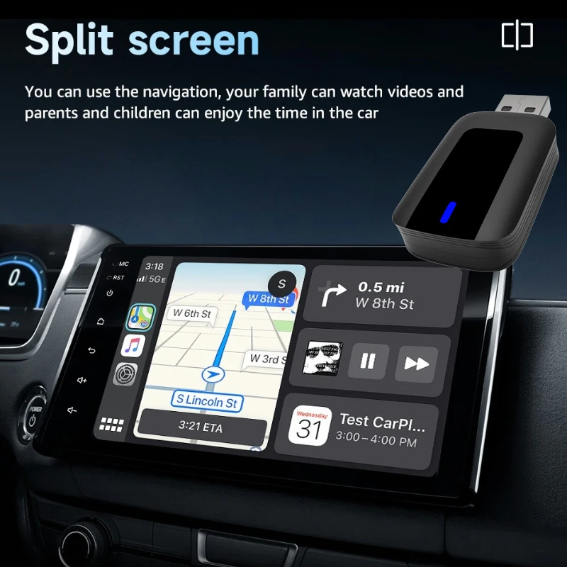Bl aandoth 5.0 Wireless Carplay Android Auto Беспроводной адаптер Smart Mini Box Plug and Play Wi-Fi Fast Connect