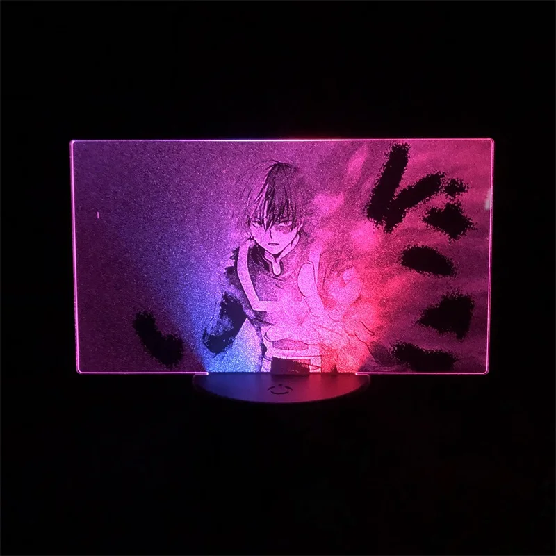 

My Hero Academia Shoto Todoroki Two Tone Led Light Two Tone 3D Lamp Japanese Anime Manga Remote Control Colorful Lovely Gfit Kid