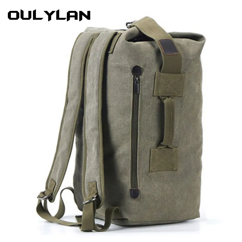 

Oulylan Large Capacity Rucksack Man Lightweight Travel Bag Backpack Male Outdoor Luggage Canvas Bucket Shoulder Bags for Men