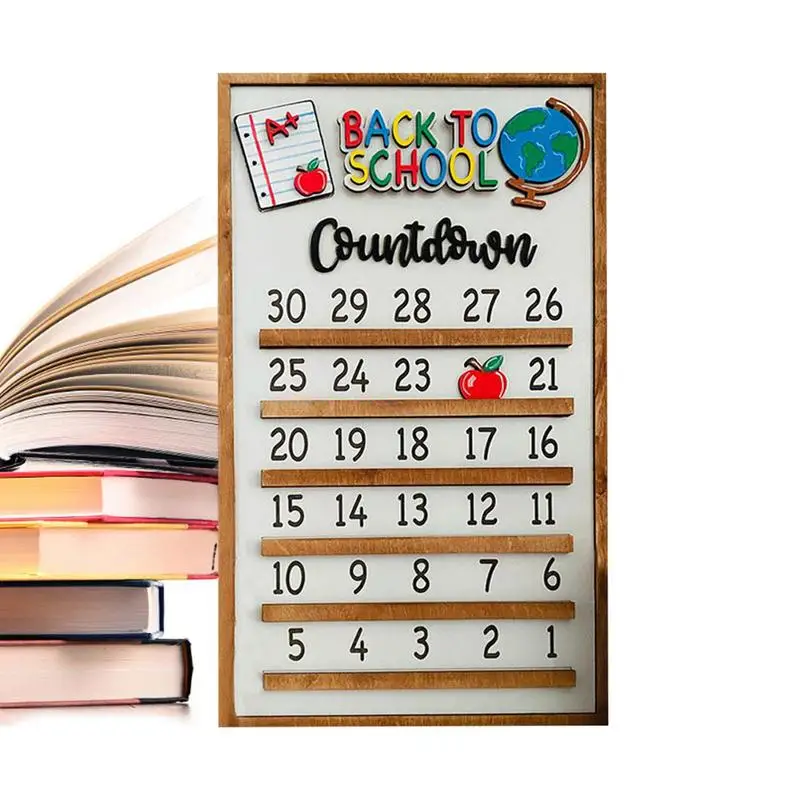 

Back To School Advent Calendar Bulletin Board Wooden Countdown Calendar Sturdy Smooth Non Cracking Back To School Ornament For