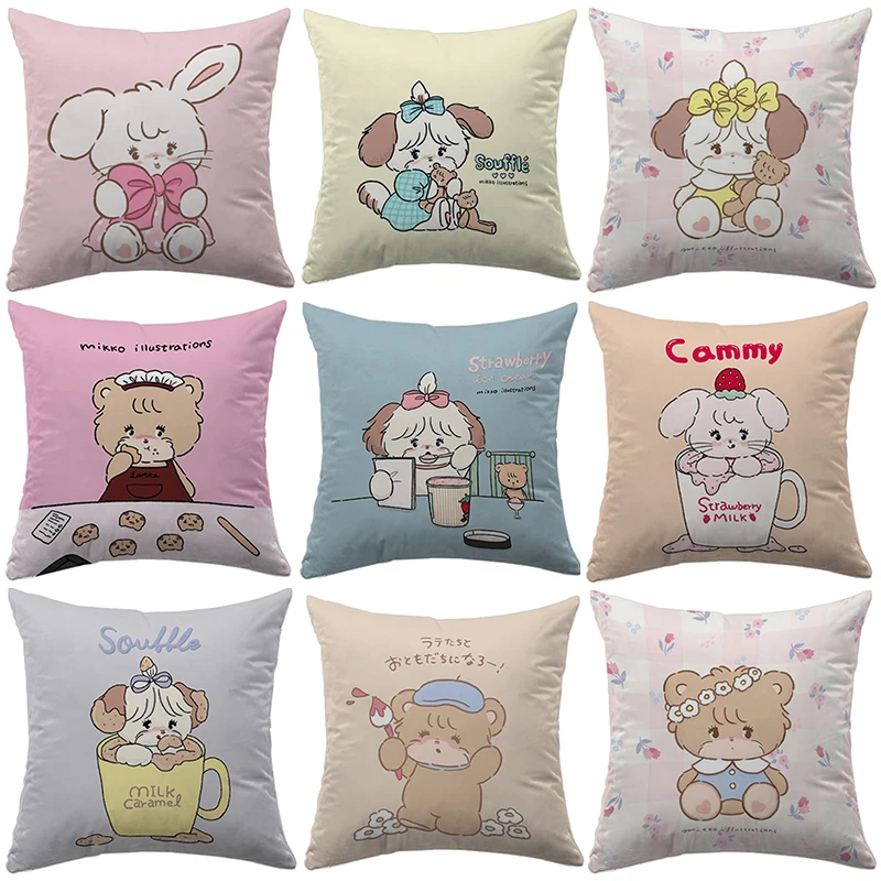 

Decorative Pillowcase With Mikko Pattern Sofa Cushions Decor 40x40 Pilow Cases Cushion Cover 50x50 Short Plush Dakimakura Gift