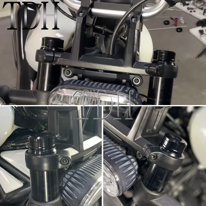 Черные верхние колпачки вилки для SPORTSTER S RA1250 RH 1250 21-UP CNC Алюминиевые Верхние штока