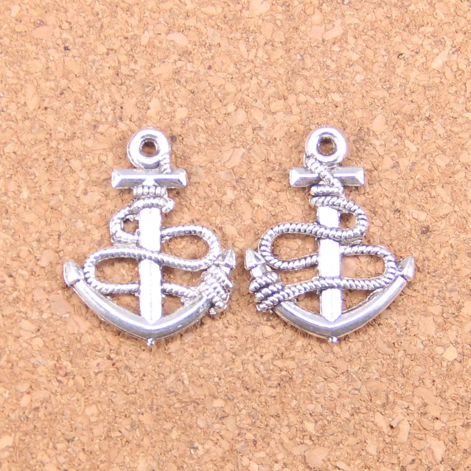 

120pcs Charms anchor rope sea 24x19mm Antique Pendants,Vintage Tibetan Silver Jewelry,DIY for bracelet necklace