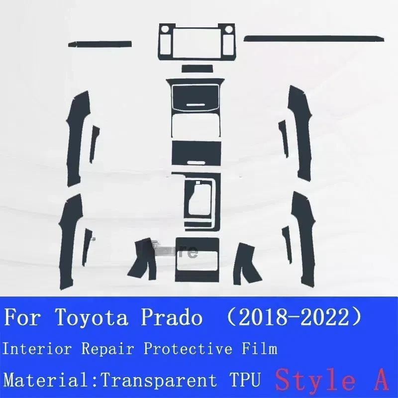 Для Toyota Prado (2018-2022) внутренняя центральная консоль автомобиля прозрачные наклейки