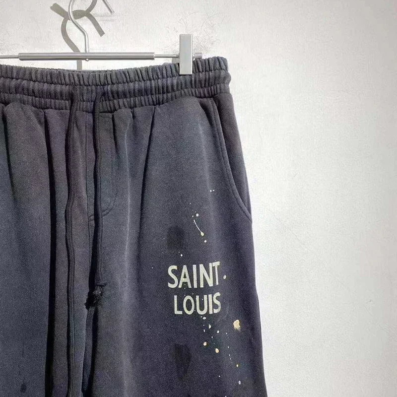 Винтажные Брюки-джоггеры 24FW с эффектом потертости классические спортивные брюки