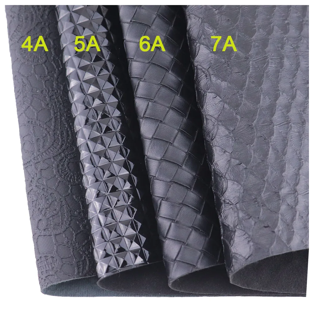 Черно-белая однотонная гладкая текстура личи чешуя тисненая ткань из