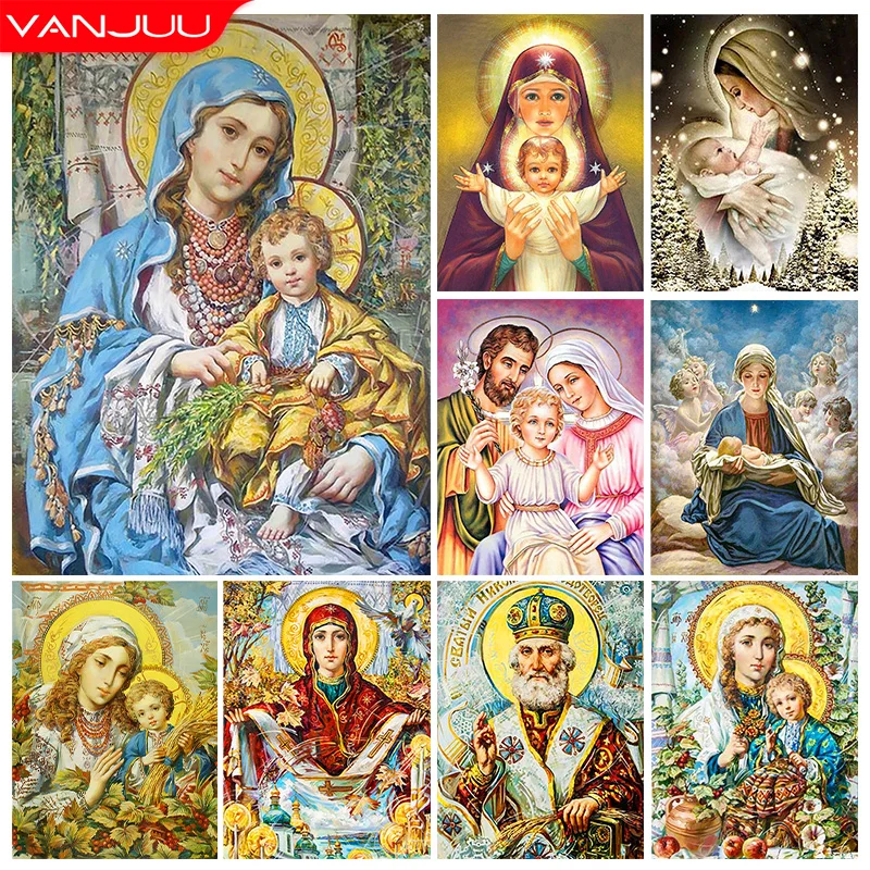 

Religious 5D Diamond Painting Kit Virgin Mary Diamond Mosaic Christ Full Diamond Embroidery Painting DIY Rhinestone Home Decor