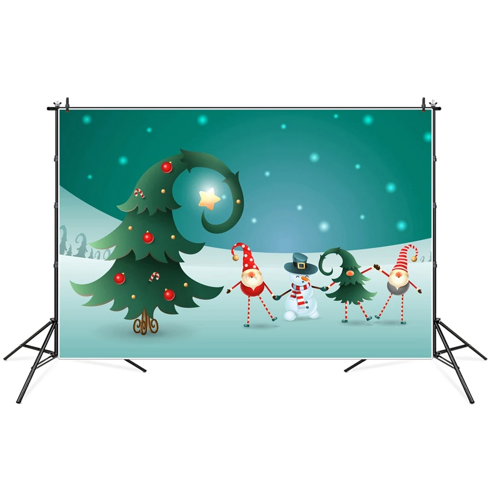 

Фоны для фотосъемки с изображением рождественской елки карлика снеговика снежинки украшение для дома на заказ фотографические фоны для фо...