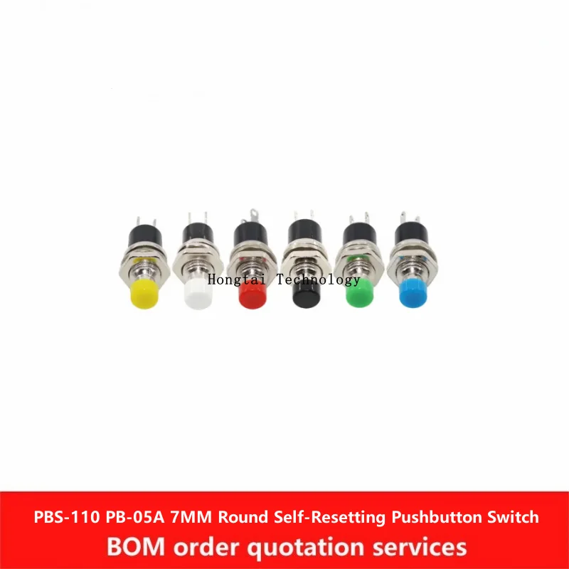 

Флюоресцентный кнопочный переключатель с функцией самосброса, 7 мм, 2 контакта, красный, желтый, зеленый, синий, черный, белый