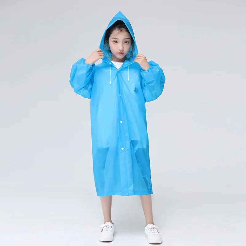 

EVA Thickened Children Raincoat Reusable Transparent Fashion Rainwear Hooded Rain Coat Girl And Boy Outdoor Tour Cute Poncho