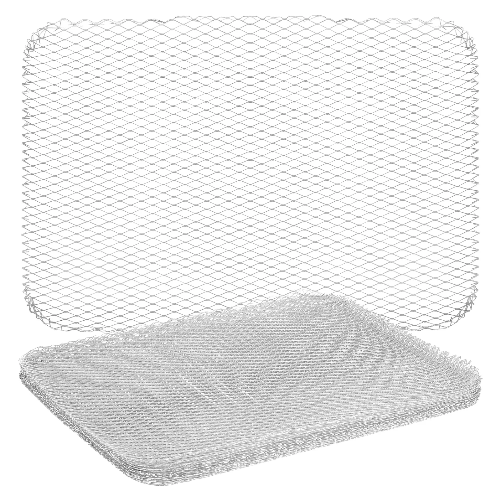 

10 Pcs Disposable Grill BBQ Mesh Mat Barbecue Kabob Grate Pad Aluminum Grilling Mats Baking Pans