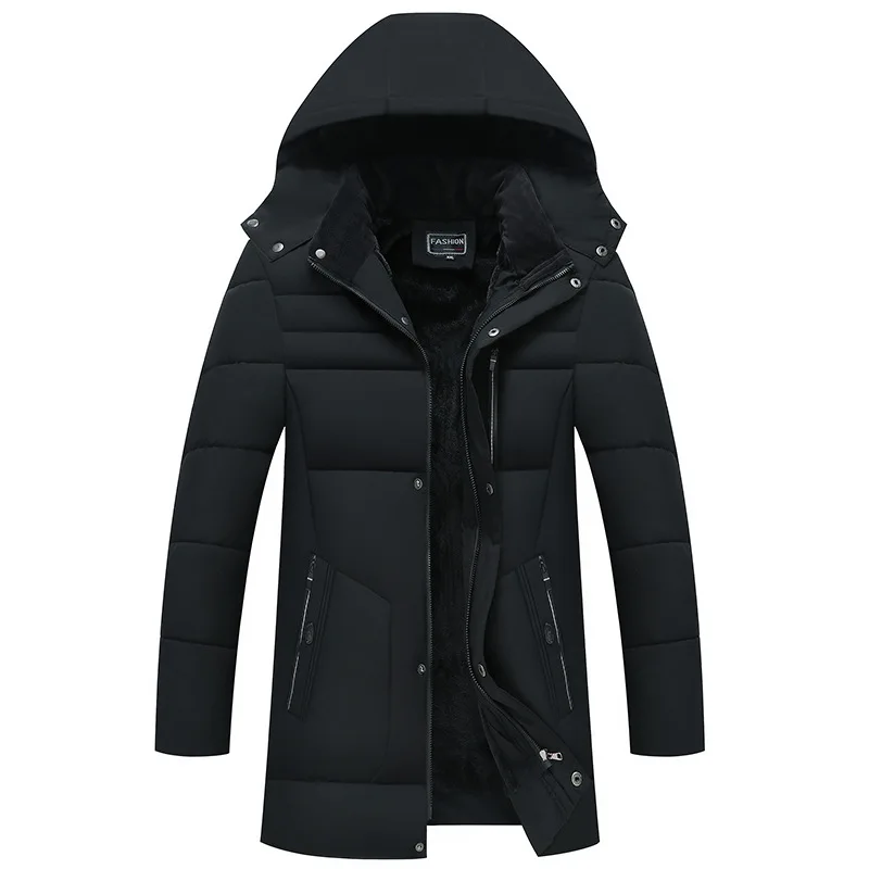 2022 Winter New Men's Hooded Mid-length Down Padded Jacket Casual Padded Jacket for Men