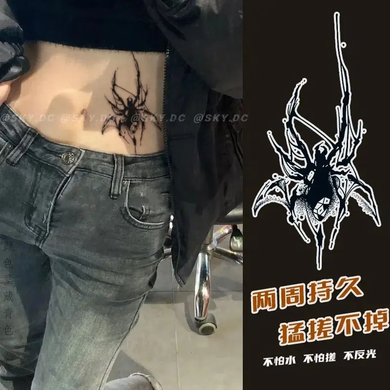 

Татуировка Goth на травах, временная наклейка в стиле панк, Эротика, стойкий паук, праздник Y2K, милые недорогие товары, наклейка на карнавал, искусство