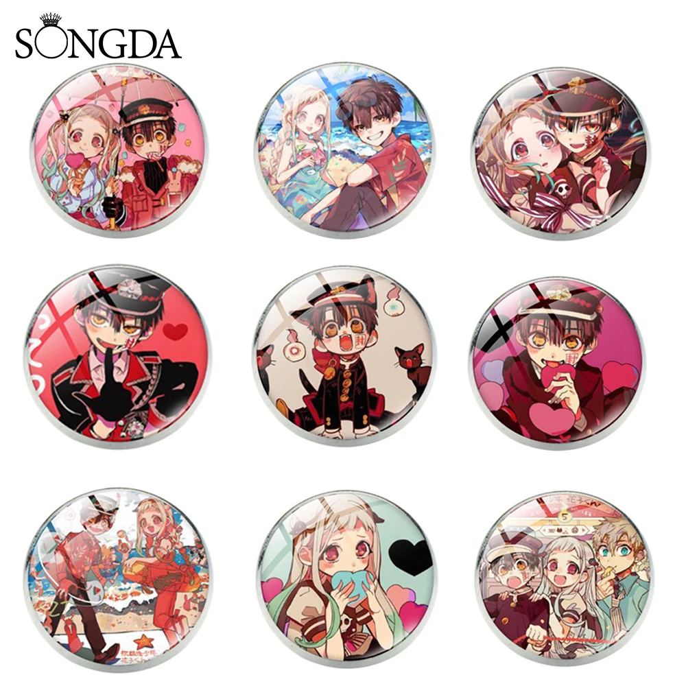 

Toilet-Bound Hanako-Kun Anime Brooch Badge Pins Jibaku Shounen Hanako Kun Glass Cabochon Lapel Pin Badges For Clothes Jewelry