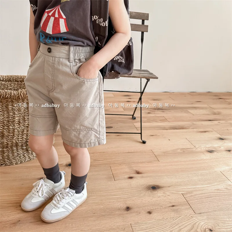 

2023 Summer Summer Children Loose Shorts Thin Cotton Casual Shorts For Boys Girls Fashion Kids Solid Pants Baby Clothes