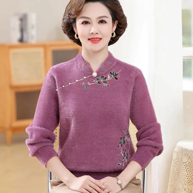 Утолщенная норковая кашемировая Женская трикотажная одежда Pollover Топ Новая