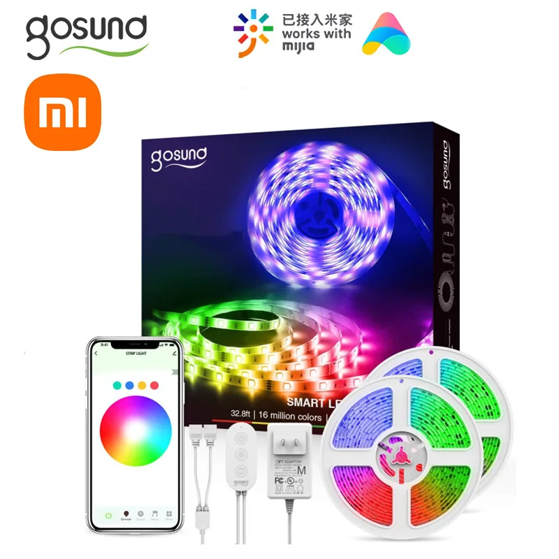 Xiaomi Gosund RGB Strip Smart Light Band Colorful Lamp LED voice control 16 Million Intelligent Control Work With Mihome App - купить по